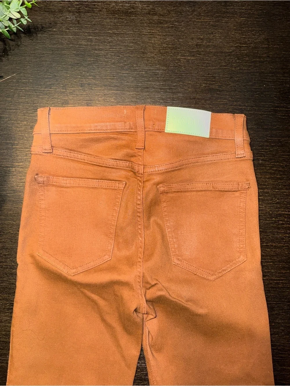 Pistola Coated Denim Jeans Edgy Moto Style Straight Size 24
